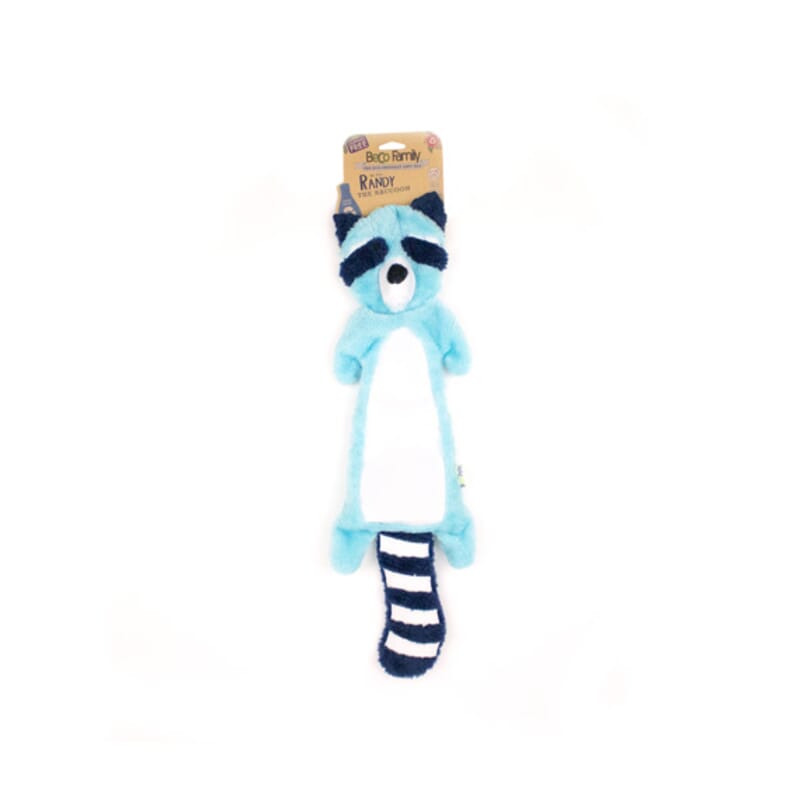 Beco Pet Stuffing Free Racoon Toy for Dogs - Blue - Wagr - The Smart Petcare Platform