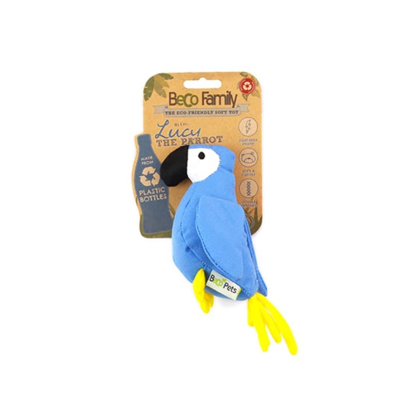 Beco Soft Parrot Toy with Squeeker for Dogs - Blue - Wagr - The Smart Petcare Platform
