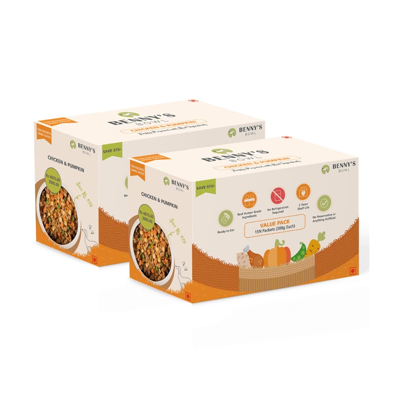 Benny's Bowl Delicious Fresh Dog Food - Chicken and Pumpkin - Wagr - The Smart Petcare Platform