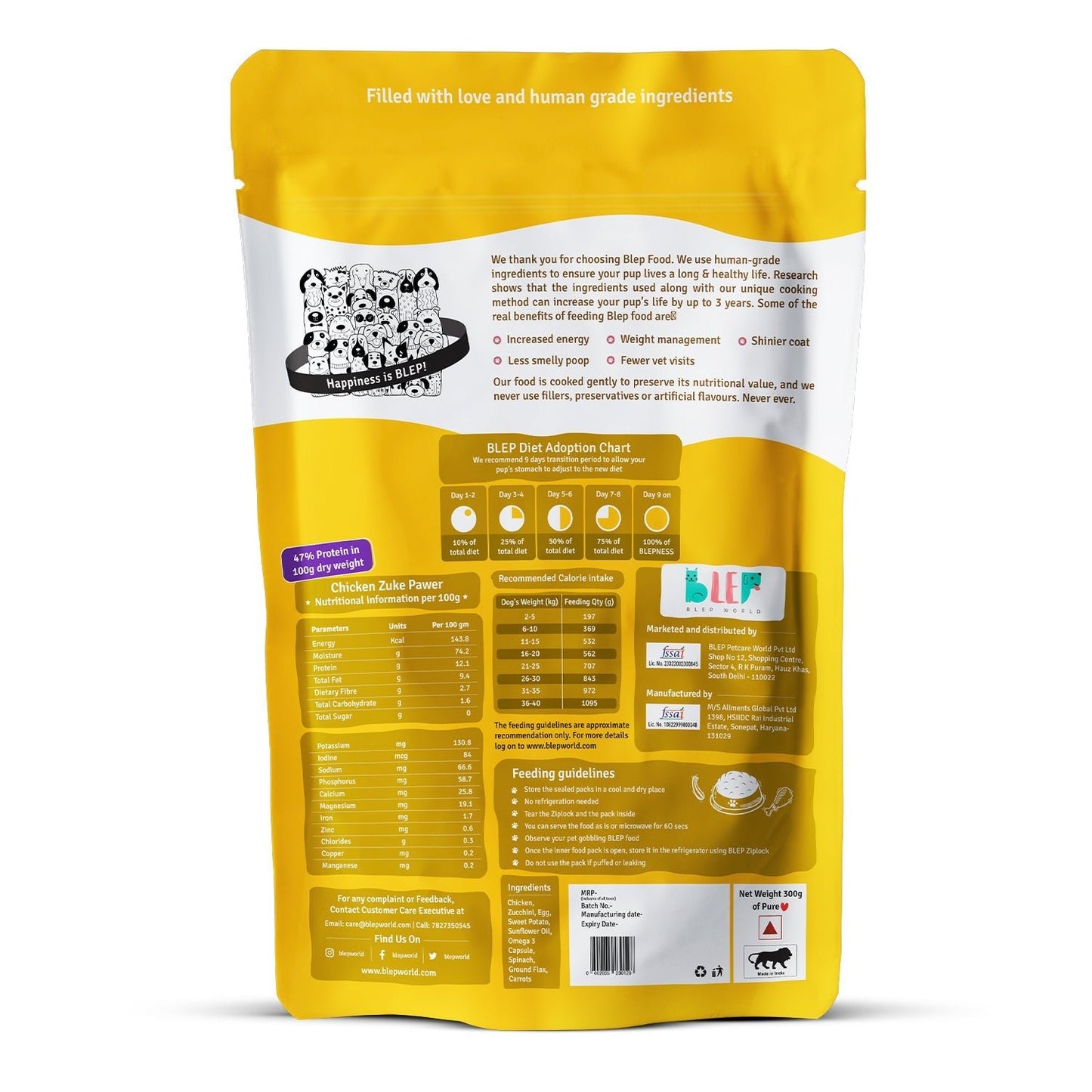 BLEP Chicken Zuke Pawer for Dogs - Wagr Petcare
