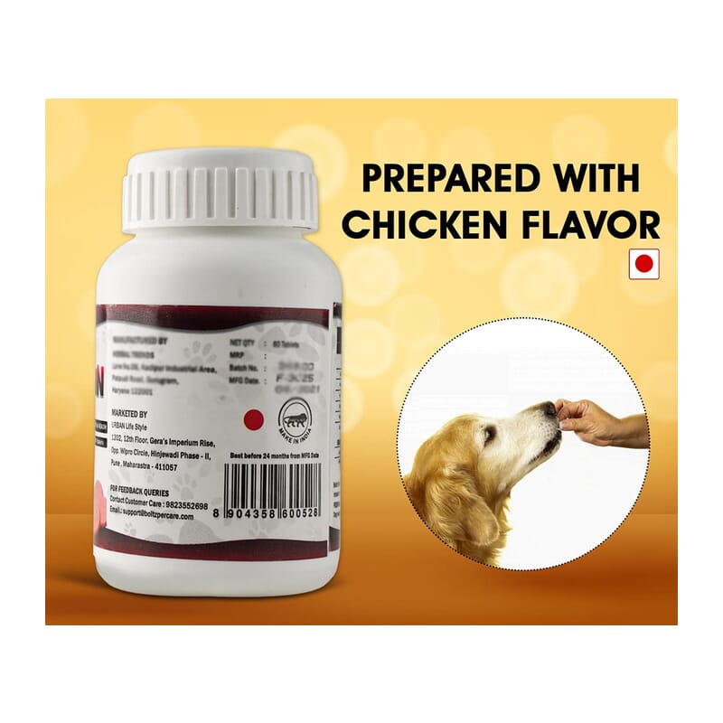 Boltz Chewable Multivitamin Tablets for Dogs, 60 Tablets - Wagr - The Smart Petcare Platform