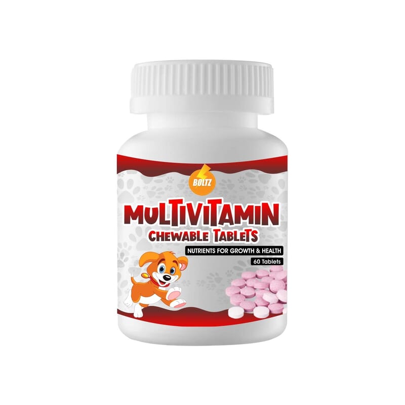 Boltz Chewable Multivitamin Tablets for Dogs, 60 Tablets - Wagr - The Smart Petcare Platform