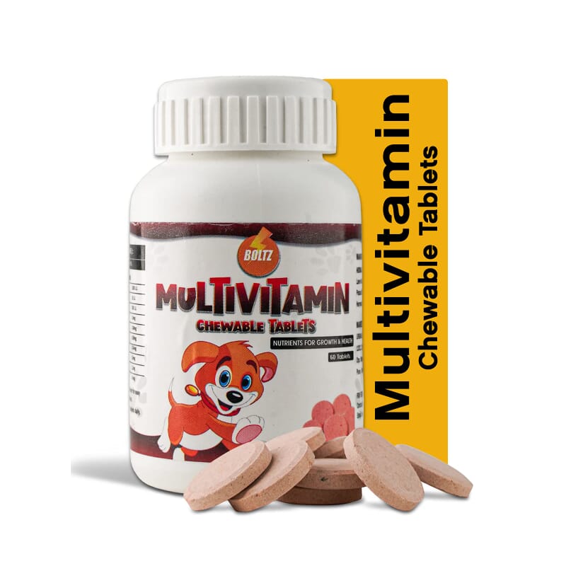 Boltz Chewable Multivitamin Tablets for Dogs, 60 Tablets - Wagr - The Smart Petcare Platform