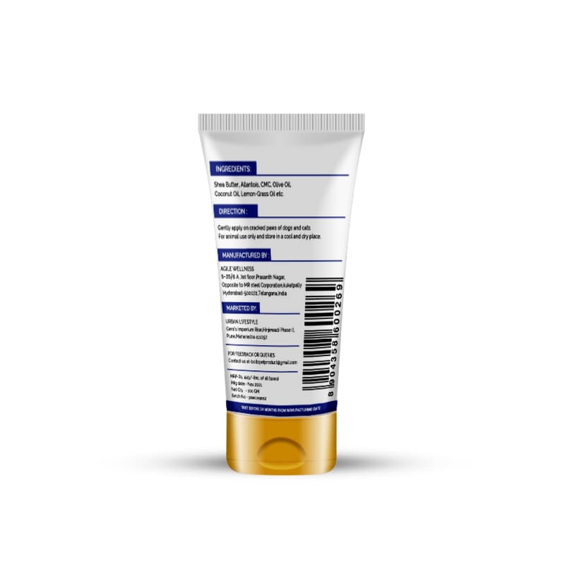 Boltz Dog Paw Cream for Cracked and Chapped Paws - Natural Moisturizer, Small, 100gram - Wagr - The Smart Petcare Platform