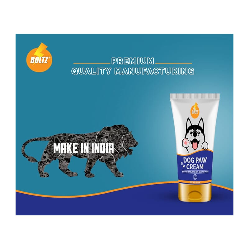 Boltz Dog Paw Cream for Cracked and Chapped Paws - Natural Moisturizer, Small, 100gram - Wagr - The Smart Petcare Platform
