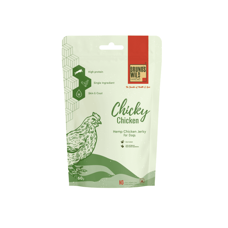 Bruno's Wild Essentials - Chicky Chicken Hemp Chicken Jerky, 60gm - Wagr Petcare