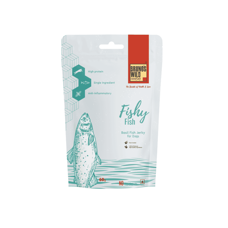 Bruno's Wild Essentials - Fishy Fish Basil Fish Jerky, 60gm - Wagr Petcare