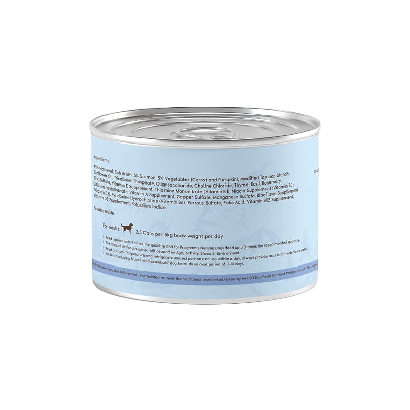 Bruno's Wild Essentials - Mackerel with Salmon and Vegetables Dog Wet Food - Wagr Petcare
