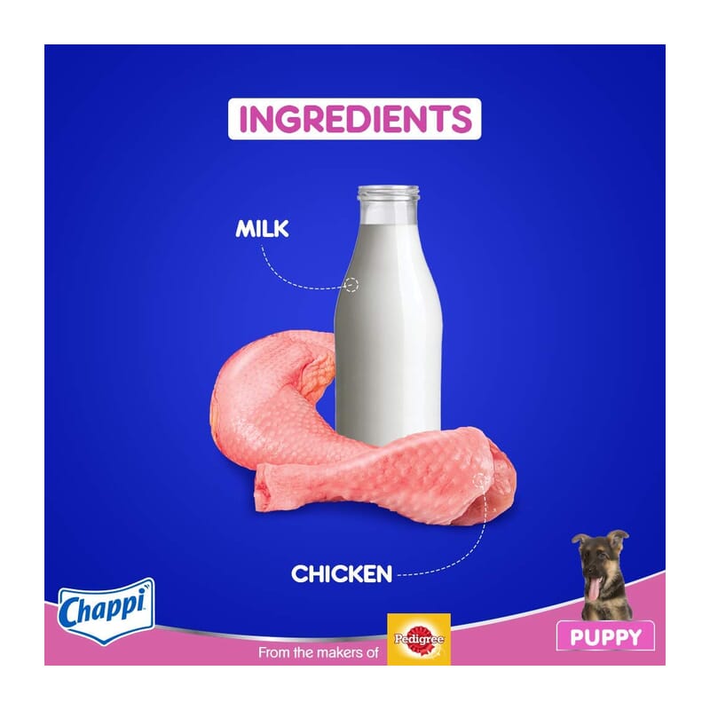 Chappi Puppy Dry Dog Food, Chicken & Milk, 3 kg - Wagr - The Smart Petcare Platform