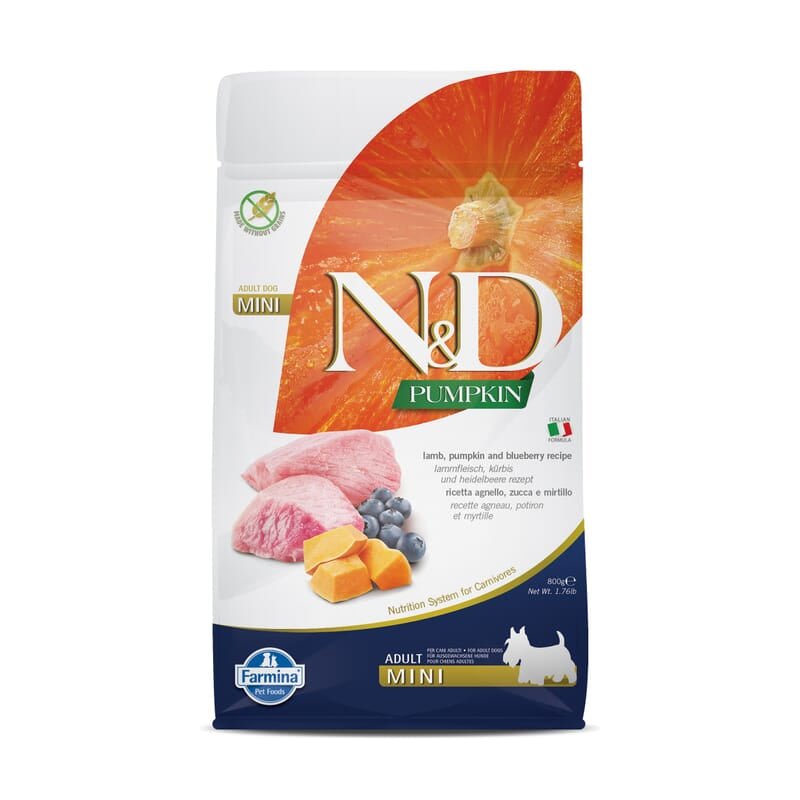 FARMINA N&D Pumpkin - Lamb & Blueberry - Grain Free - Dog Dry Food - Adult - Mini Breed - Wagr - The Smart Petcare Platform