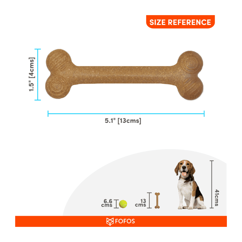 Fofos Bone Twins Woodplay Chew Toy - Wagr Petcare