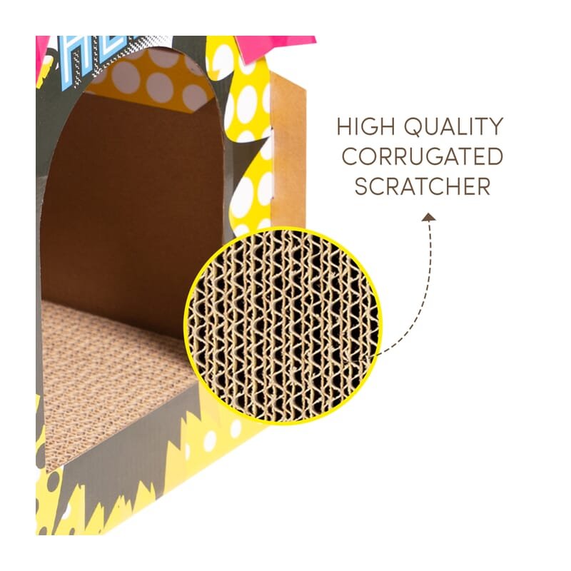 Fofos Comic House Cat Scratcher - Wagr Petcare