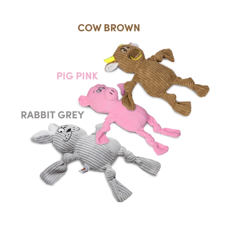 Fofos Fluffy Rabbit Grey Plush Dog Toy - Wagr Petcare