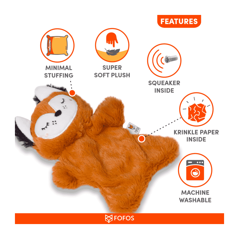 Fofos Glove Plush Fox Dog Toy - Wagr Petcare