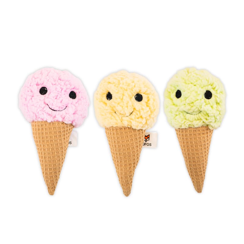 Fofos Ice Cream Plush Toy for Dogs (Mix) - Wagr Petcare