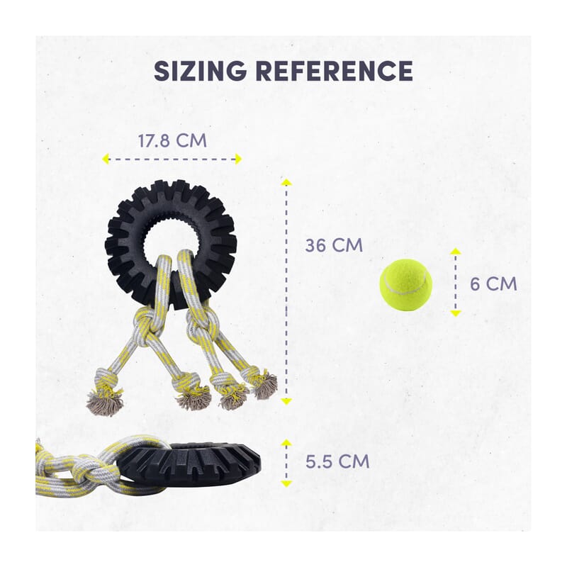 Fofos Tyre Large Dog Chew Rope Toy - Wagr Petcare