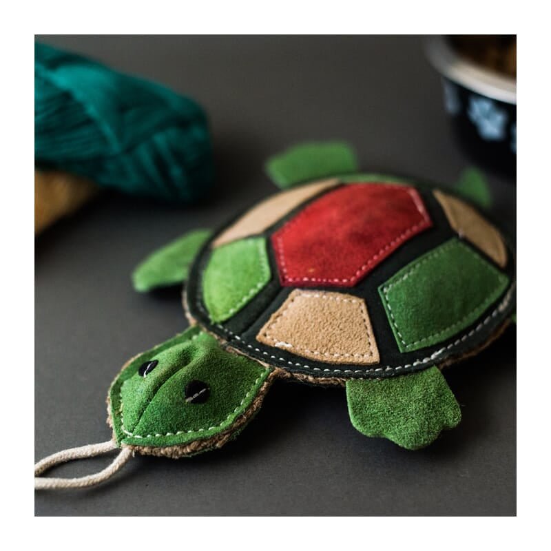 Forfurs Flatty Turtle Leather Dog Toy - Wagr - The Smart Petcare Platform