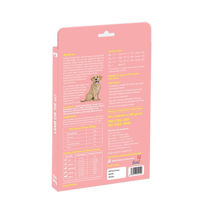 Fresh for Paws Lamb On The Go - 300gm - Wagr Petcare