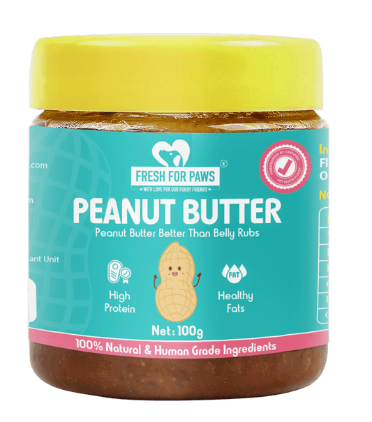 Fresh For Paws' Peanut Butter(100gm) & Healing Leaf Hemp Peanut Butter(100gm) Combo for Pets - Wagr Petcare