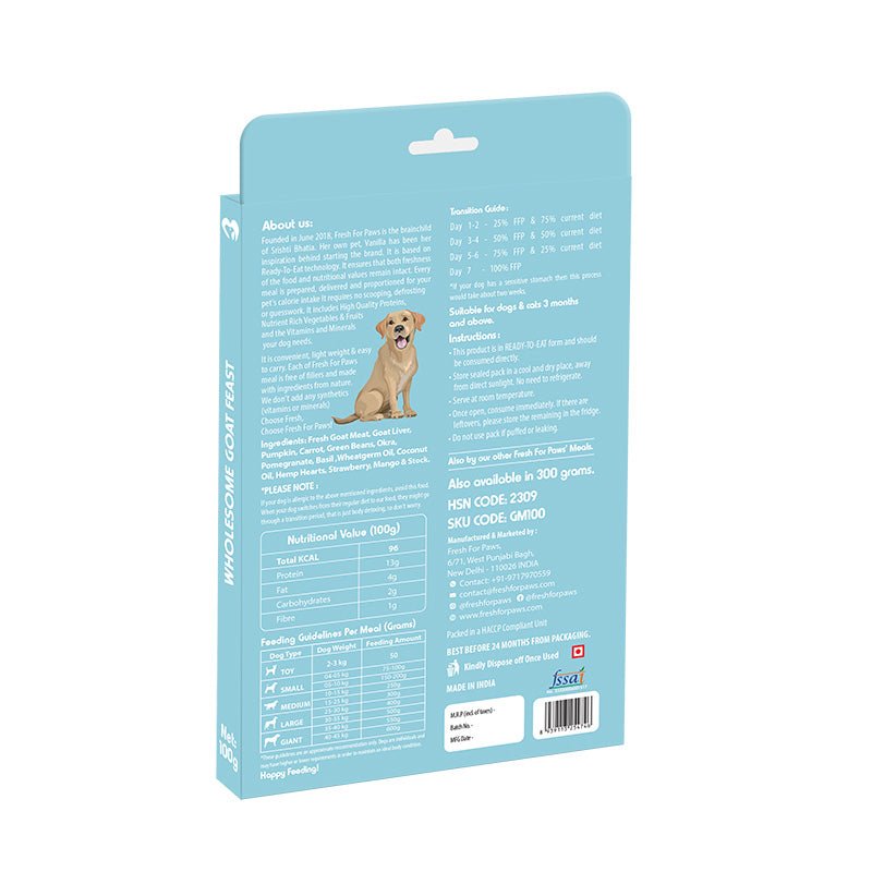 Fresh for Paws Wholesome Goat Feast - 300gm - Wagr Petcare