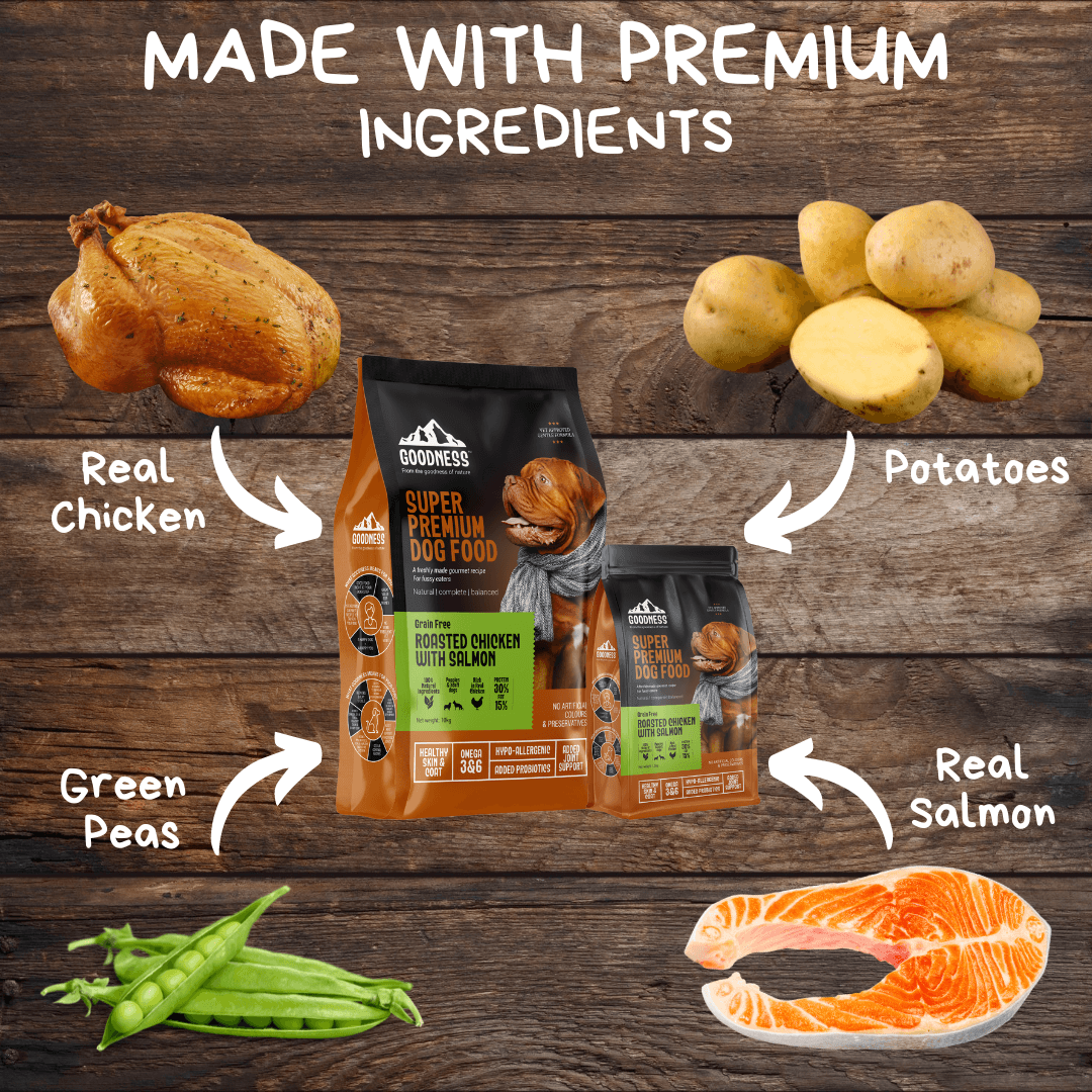 Goodness Grain Free Roasted Chicken with Salmon 10kg with Free 1.5kg - Wagr - The Smart Petcare Platform