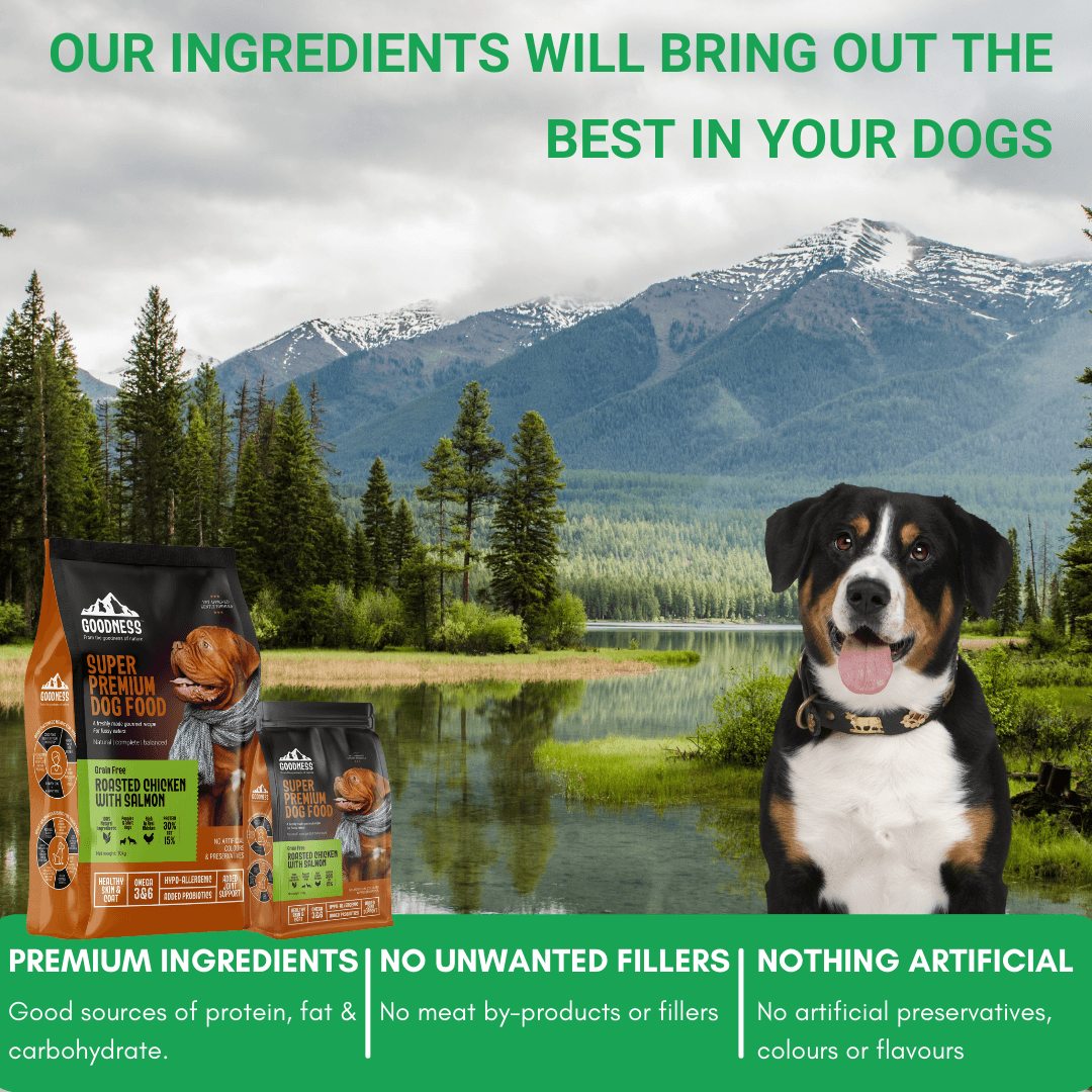 Goodness Grain Free Roasted Chicken with Salmon 10kg with Free 1.5kg - Wagr - The Smart Petcare Platform