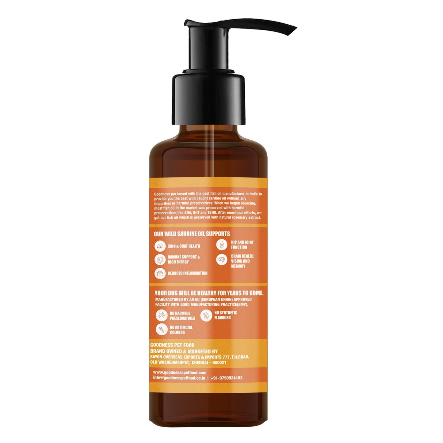 Goodness Wild Sardine oil, Skin & Coat Dog supplement 200ml - Wagr - The Smart Petcare Platform