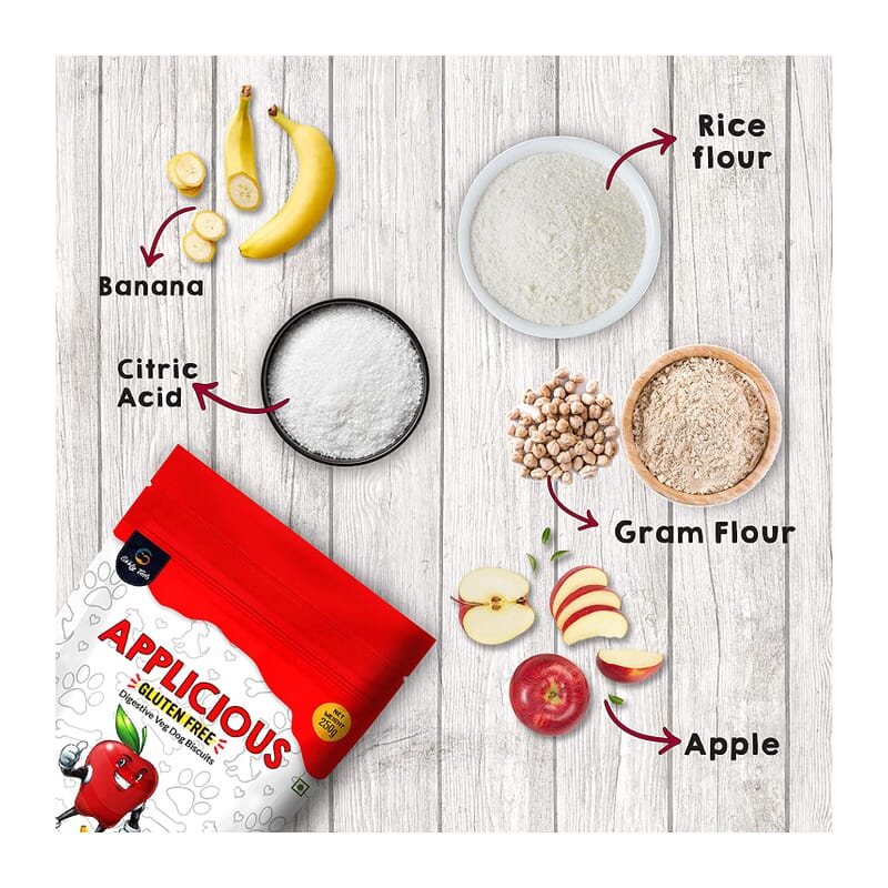 Goofy Tails Applicious Apple and Banana Gluten Free Veg Biscuits - Wagr - The Smart Petcare Platform