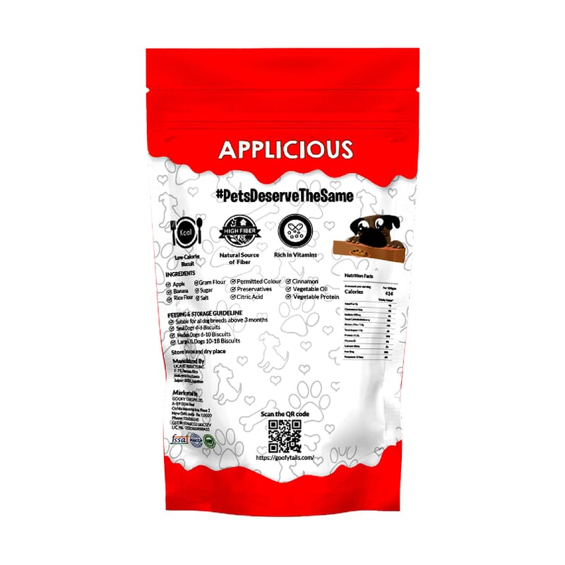 Goofy Tails Applicious Apple and Banana Gluten Free Veg Biscuits - Wagr - The Smart Petcare Platform