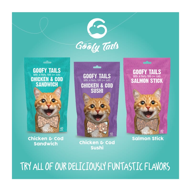 Goofy Tails Chicken & COD Sandwich Treats for Cats and Kittens 40g - Wagr Petcare