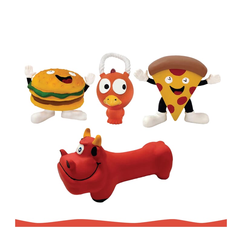 Goofy Tails Chicken Latex Squeaky Dog Toy (Orange) - Wagr - The Smart Petcare Platform