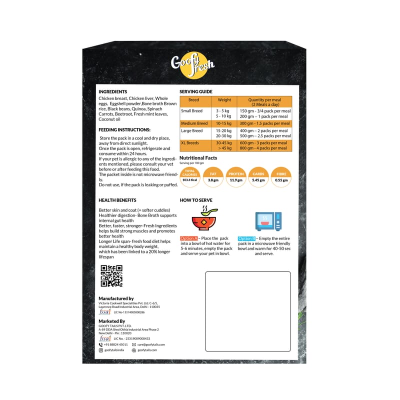 Goofy Tails Goofilicious Chicken Fresh Food - Wagr - The Smart Petcare Platform