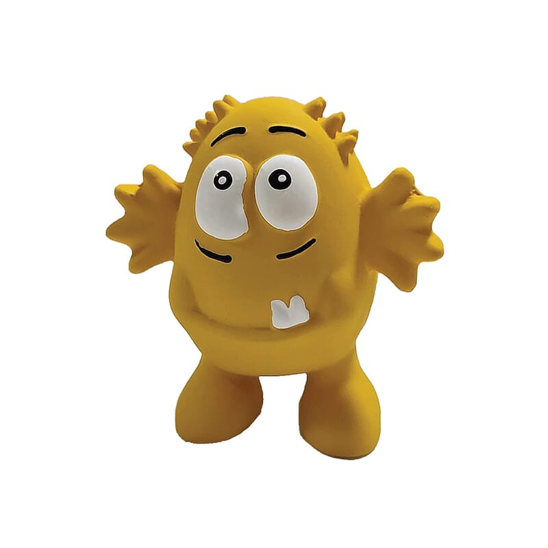 Goofy Tails Monster Latex Squeaky Dog Toy (Yellow) - Wagr - The Smart Petcare Platform