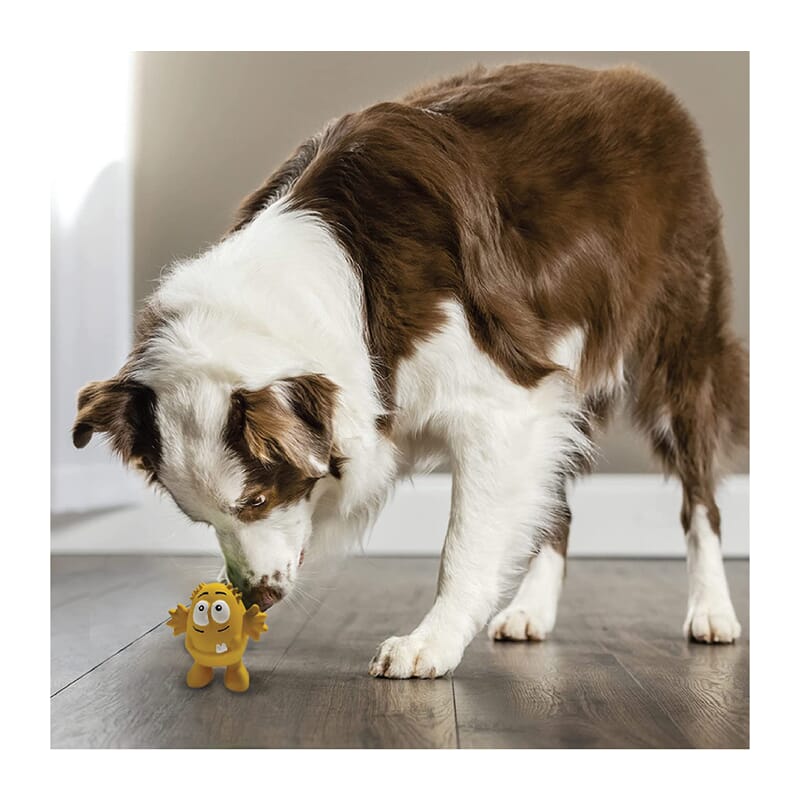 Goofy Tails Monster Latex Squeaky Dog Toy (Yellow) - Wagr - The Smart Petcare Platform