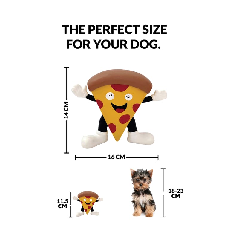 Goofy Tails Pizza Latex Squeaky Dog Toy (Yellow) - Wagr - The Smart Petcare Platform