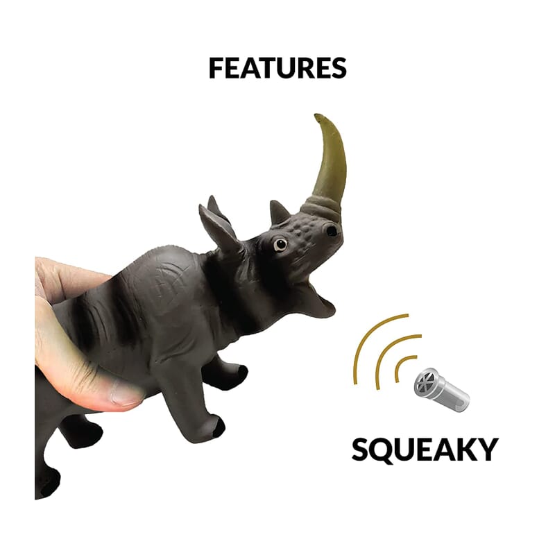 Goofy Tails Rhino Latex Squeaky Dog Toy (Grey) - Wagr - The Smart Petcare Platform
