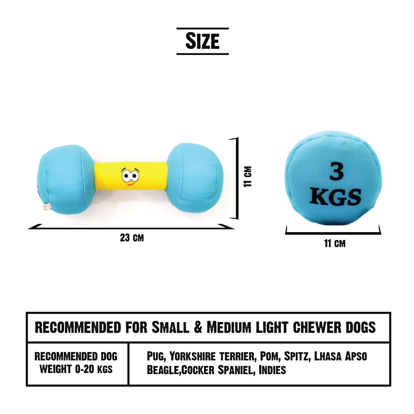 Goofy Tailsgym Series Dumbbell Plush Toy for Dogs - Wagr - The Smart Petcare Platform