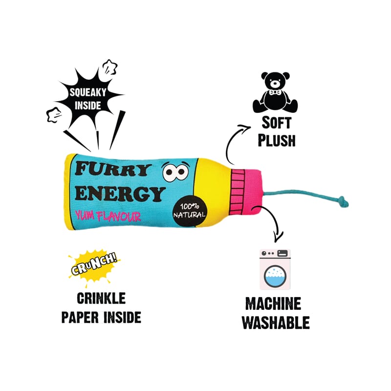Goofy Tailsgym Series Energy Drink Plush Toy for Dogs - Wagr - The Smart Petcare Platform