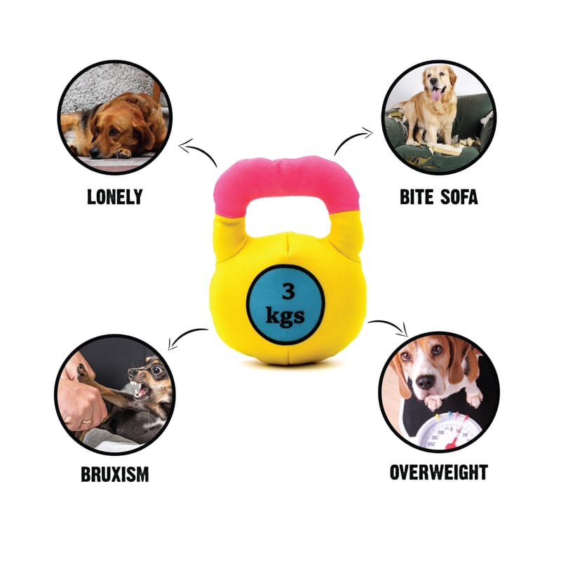 Goofy Tailsgym Series Kettlebell Plush Toy for Dogs - Wagr - The Smart Petcare Platform