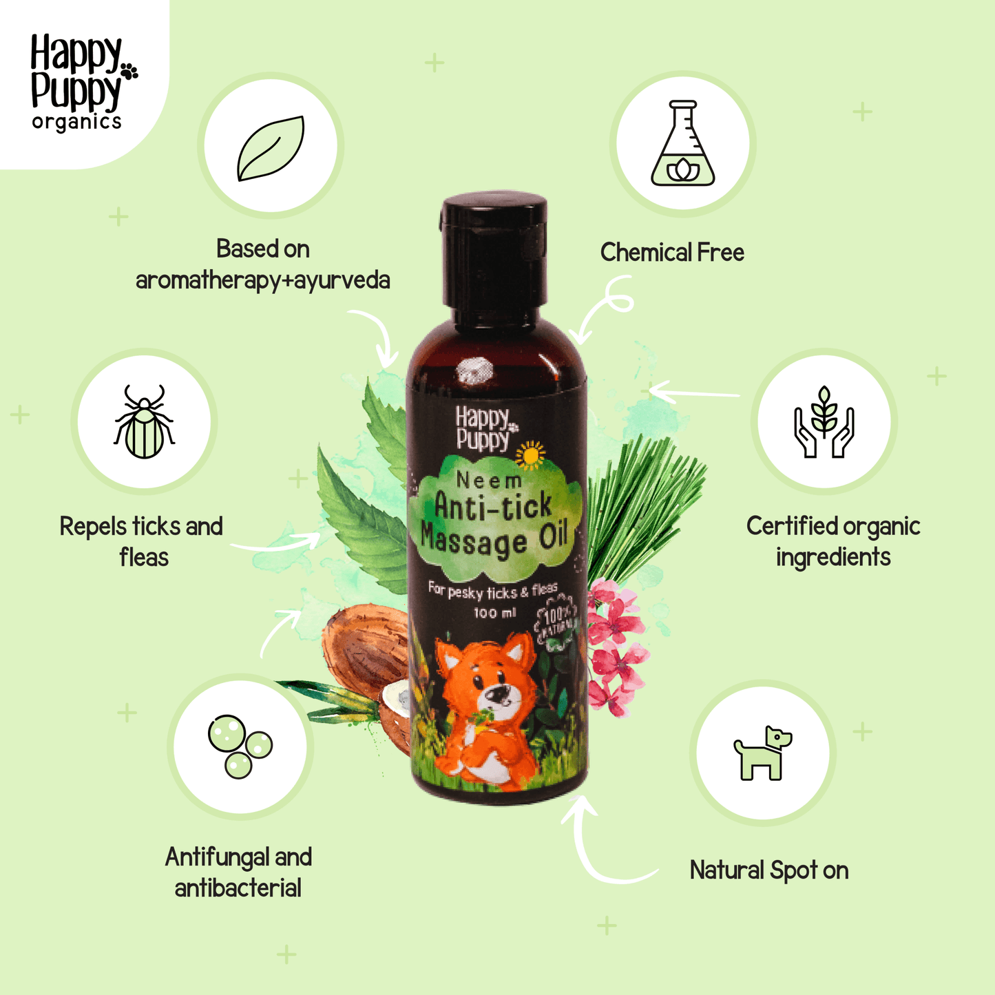 Happy Puppy Organics Anti-Tick Spa Oil 100ml - Wagr - The Smart Petcare Platform