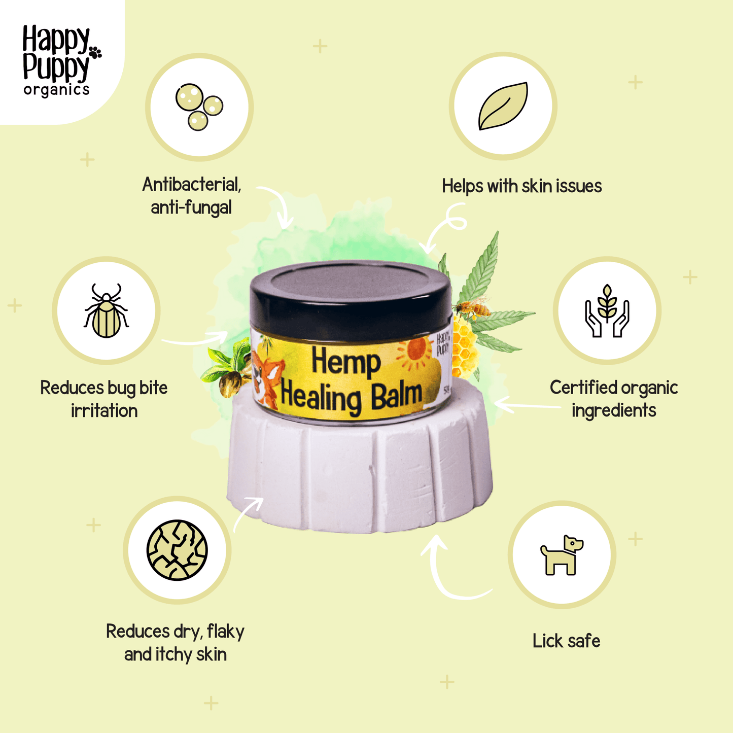 Happy Puppy Organics Hemp Healing Balm 50gm - Wagr - The Smart Petcare Platform