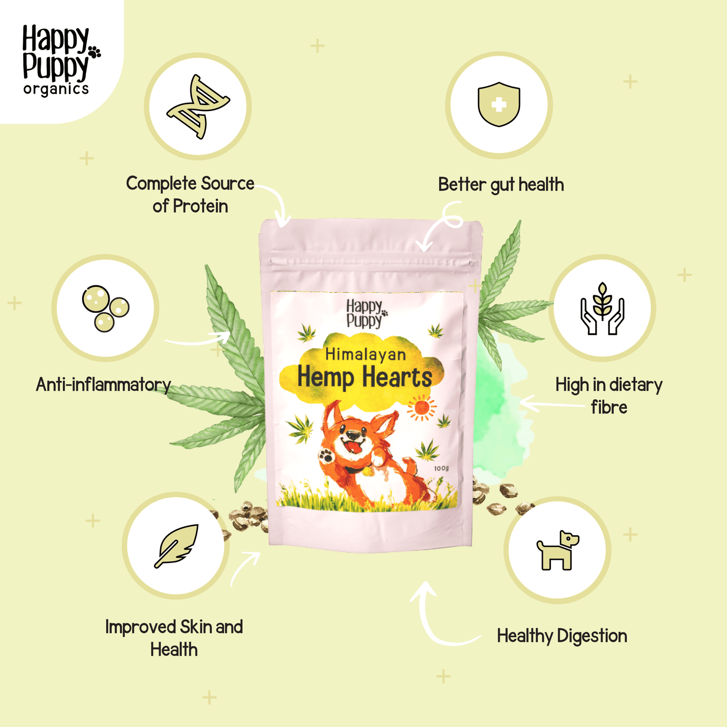 Happy Puppy Organics Hemp Hearts - Wagr - The Smart Petcare Platform