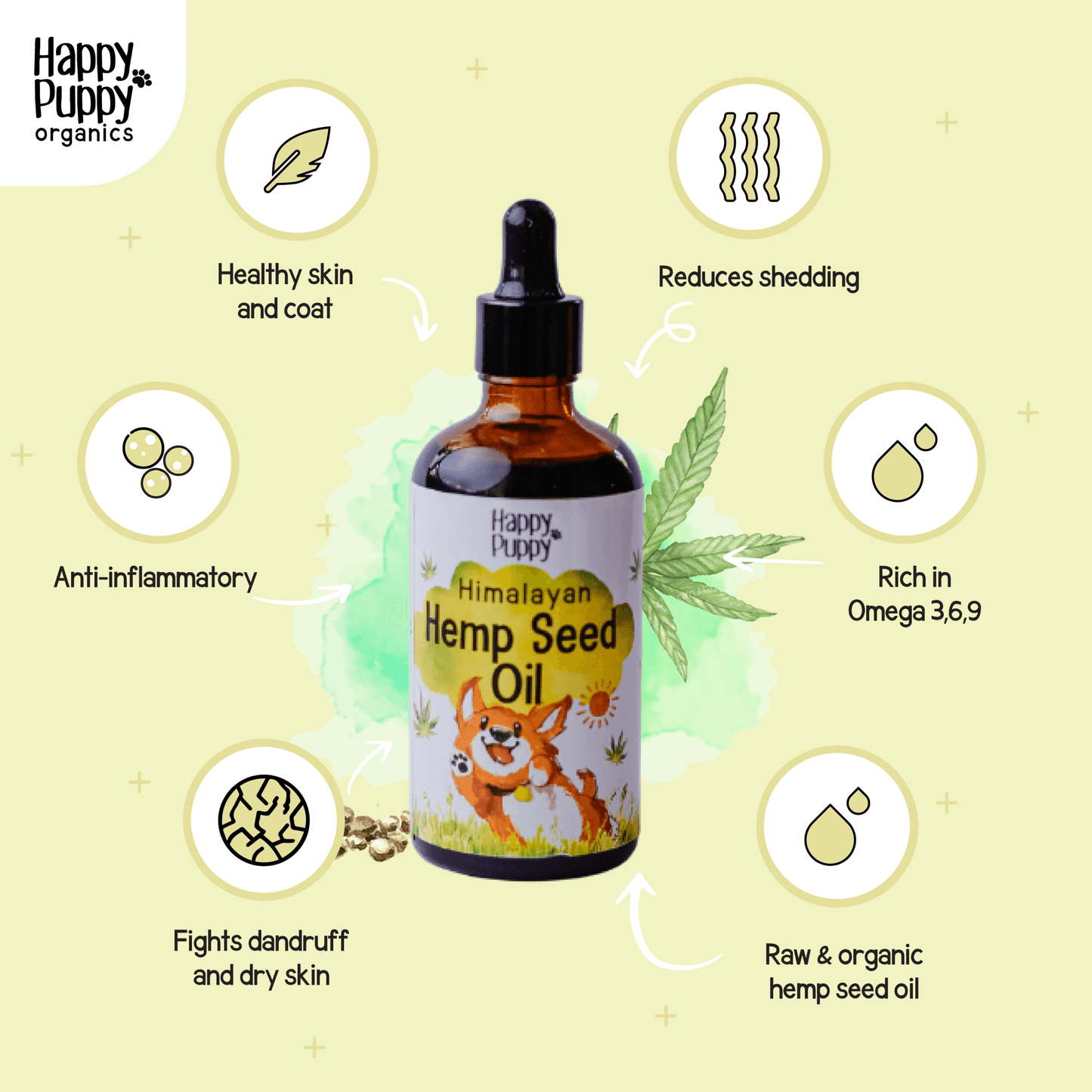 Happy Puppy Organics Hemp Seed Oil 100ml - Wagr - The Smart Petcare Platform