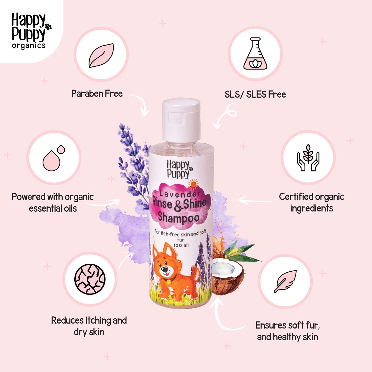 Happy Puppy Organics Organic Rinse and Shine Shampoo - Wagr - The Smart Petcare Platform