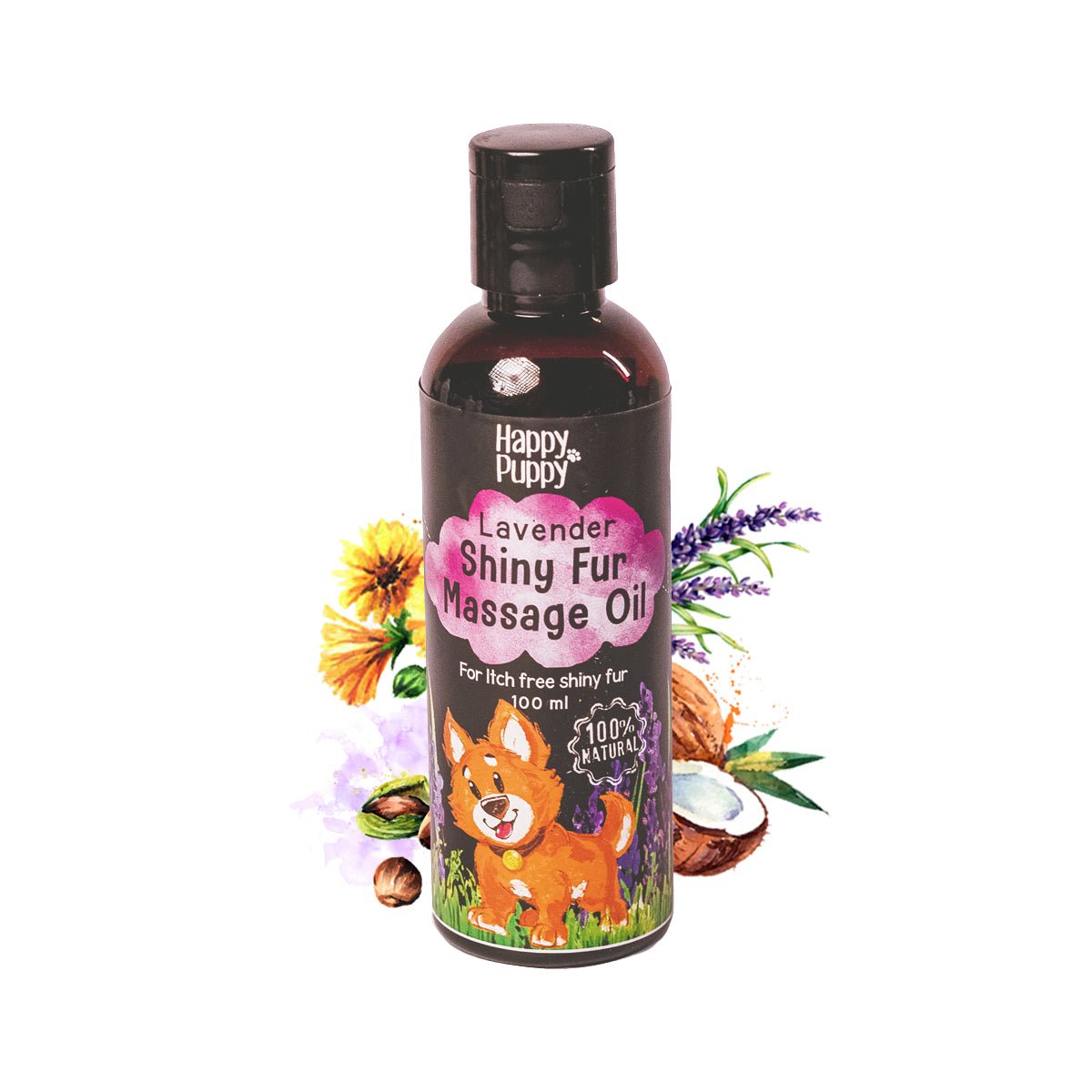 Happy Puppy Organics Shiny Fur Spa Oil 100ml - Wagr - The Smart Petcare Platform