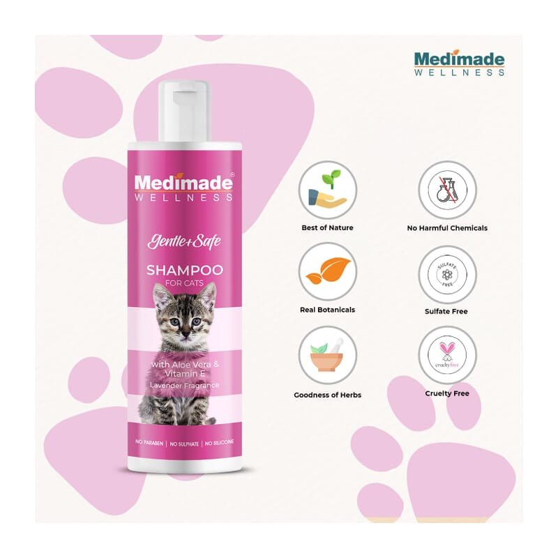 Medimade Cat Shampoo with Aloe Vera & Vitamin E, 200ml - Wagr - The Smart Petcare Platform