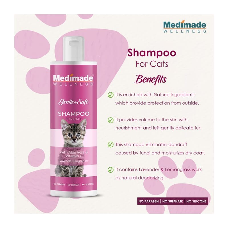 Medimade Cat Shampoo with Aloe Vera & Vitamin E, 200ml - Wagr - The Smart Petcare Platform
