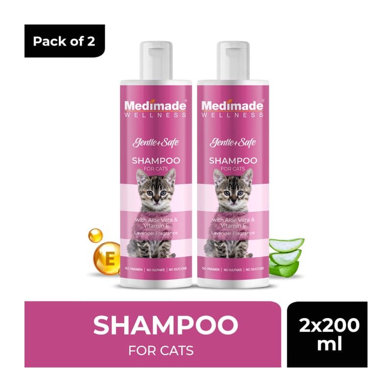 Medimade Cat Shampoo with Aloe Vera & Vitamin E, 200ml - Wagr - The Smart Petcare Platform