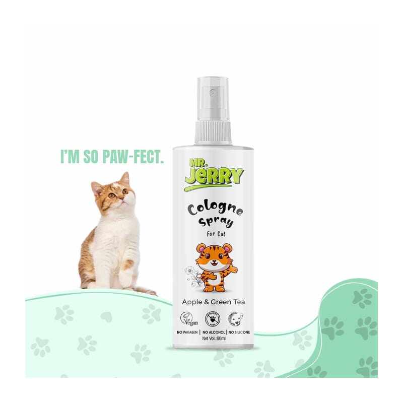 Mr . Jerry Apple & Green Tea Cologne Spray for Cats, 60ml - Wagr Petcare