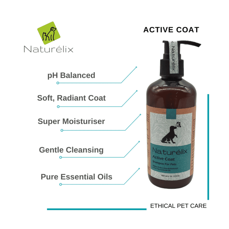 Naturelix Active Coat Dog Shampoo-Itchy Skin and Smooth Coat Dog Shampoo, 300ml - Wagr - The Smart Petcare Platform